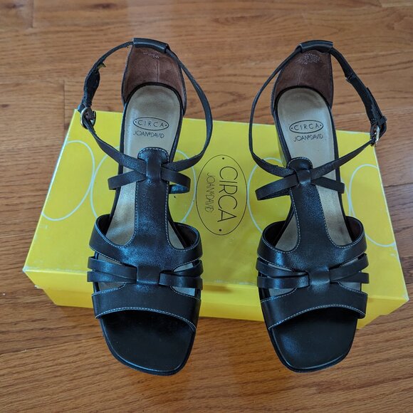 Circa Jone & David Wedge Leather Sandals Dark Brown   - NWT - Picture 1 of 7